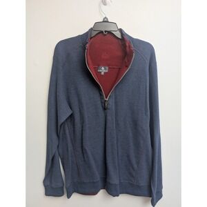 C2 Rainforest Sweatshirt 1/4 Zip Heavyweight Cotton Blend Navy Men Med‎ No Flaws